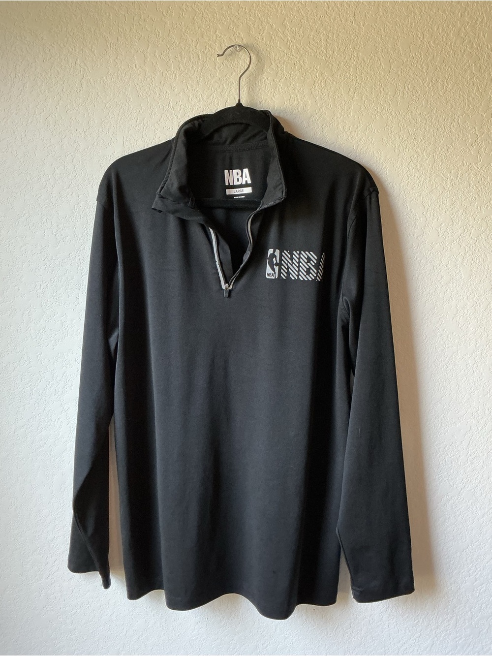NBA Black Crew-Neck Pullover with Bold Logo